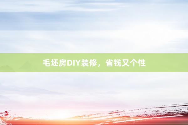 毛坯房DIY装修,省钱又个性